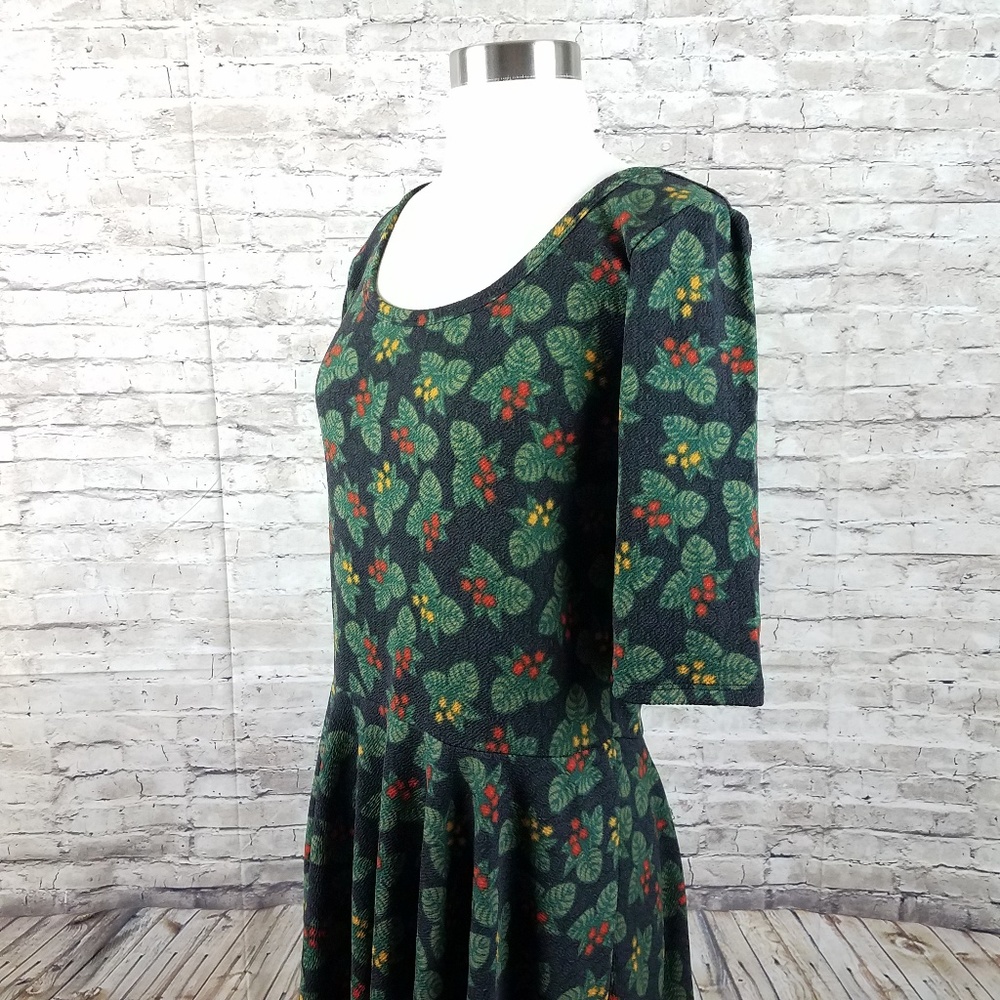 LuLaRoe womens dress 2X plus size flare green